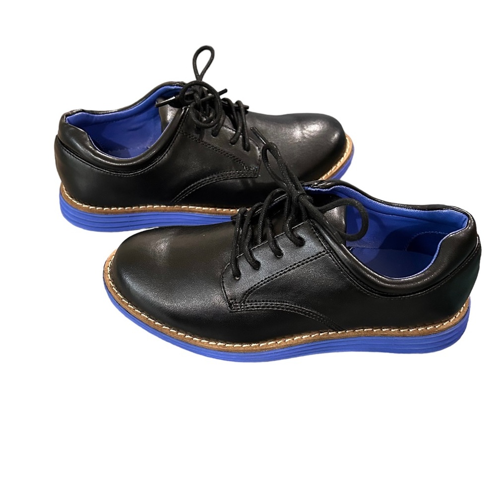 Enzo Boys Black Lace Up Dress Shoes, US 13
